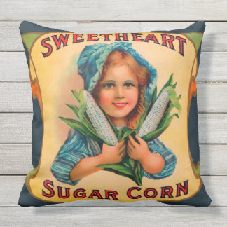 SWEETHEART SUGAR CORN  label Throw Cushion Buitenkussen