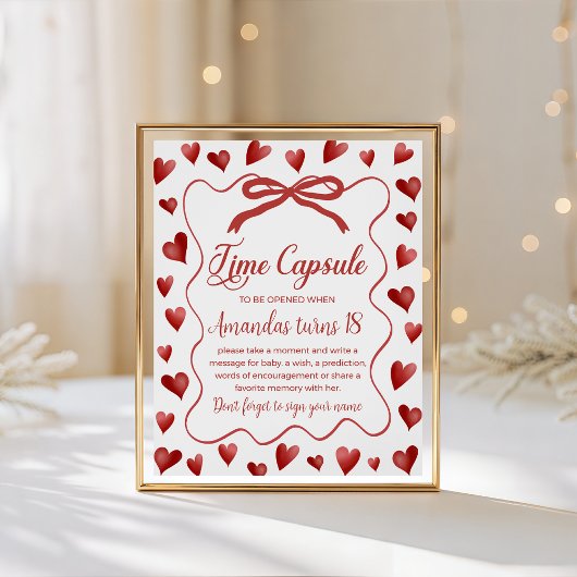 Sweetheart Time Capsule Card Reclamebord Met Voetstuk