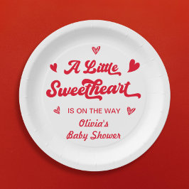 Sweetheart Valentijn Baby shower Papieren Bordje