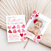 Sweetheart Valentijn Hearts 1st Birthday Kaart