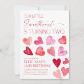 Sweetheart Valentijn Hearts 2e Verjaardag Kaart (Voorkant)