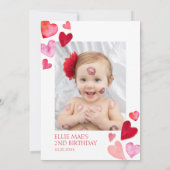 Sweetheart Valentijn Hearts 2e Verjaardag Kaart (Achterkant)