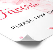 Sweetheart Valentijn Pink Bow Baby shower Favors Poster (Hoek)