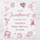 Sweetheart Valentijnsdag Baby shower Wijn Etiket (Enkel label)