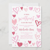 Sweetheart Valentijnse Baby shower Uitnodiging (Voorkant)