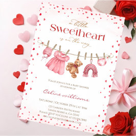 Sweetheart valentine's clothesline baby shower kaart