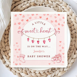 Sweetheart Valentine's Day Girl Baby Shower Paper Servet