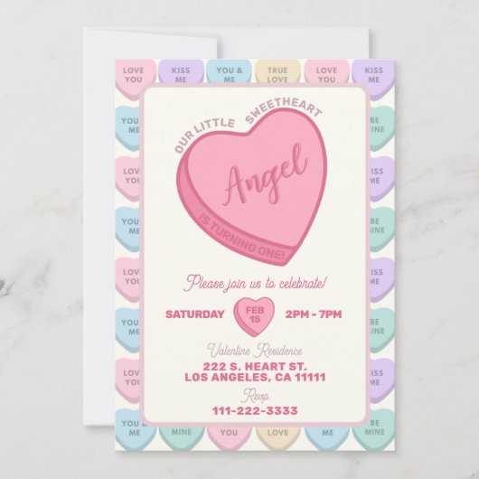 Sweetheart verjaardagsfeest uitnodiging (Voorkant)