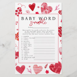 Sweetheart 'Word Scramble' Baby shower spel
