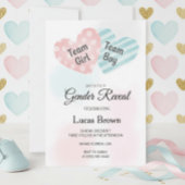 Sweethearts Gender Reveal Party Announcement Kaart