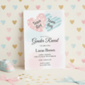 Sweethearts Gender Reveal Party Announcement Kaart