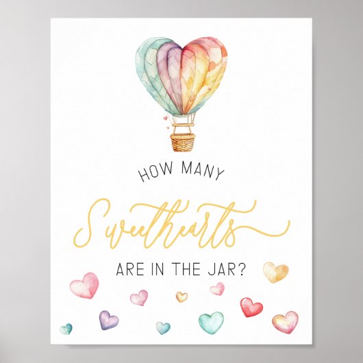 Sweethearts in Jar Baby shower Spelbord Poster (Voorkant)