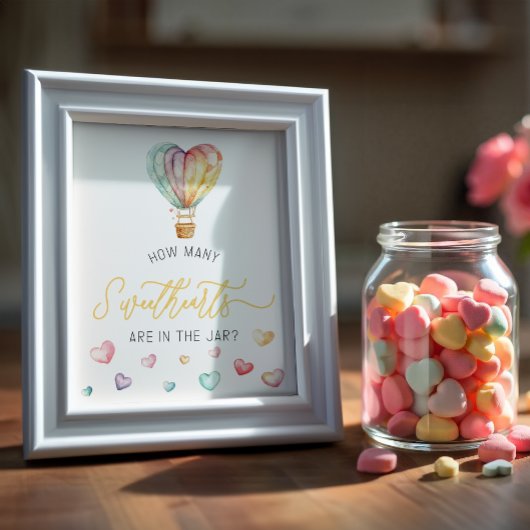Sweethearts in Jar Baby shower Spelbord Poster