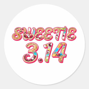 Sweetie 3.14 (gevuld met taarten) ronde sticker