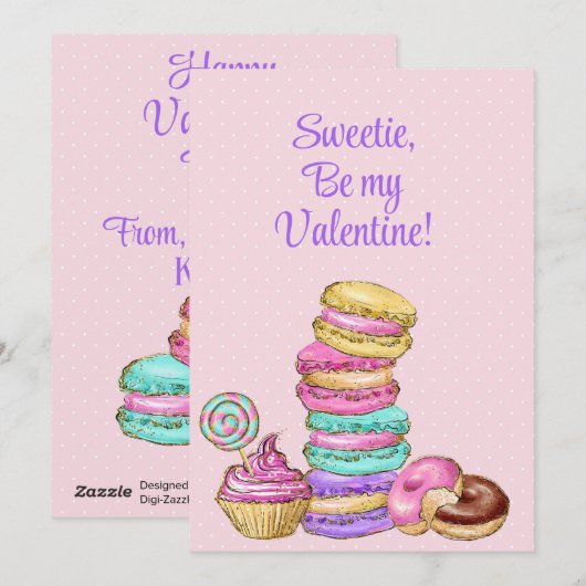 Sweetie ben mijn Valentijn! Yummy Bakery Goods Feestdagenkaart (Voorkant / Achterkant)