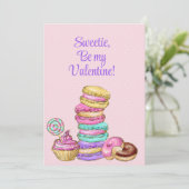 Sweetie ben mijn Valentijn! Yummy Bakery Goods Feestdagenkaart (Staand voorkant)