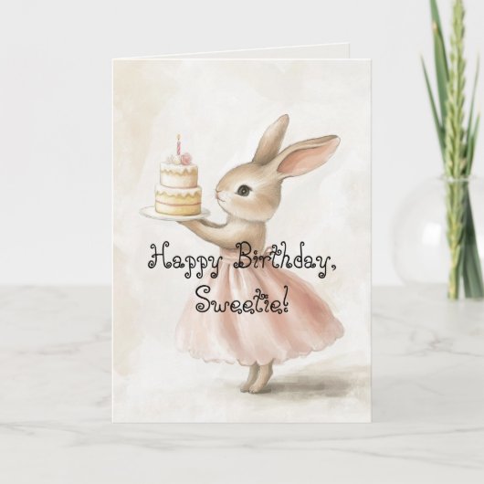 SWEETIE BIRTHDAY CARD BEDANKKAART (Voorkant)