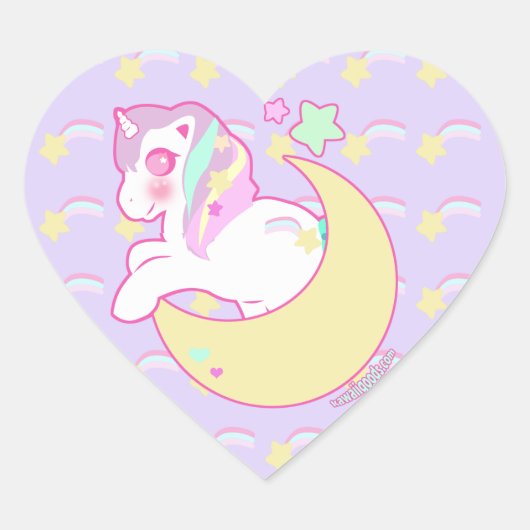 Sweetie Dreams Eenhoorn Hart Sticker (Voorkant)