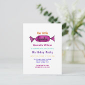 Sweetie Girly Kleurrijke Snoep Verjaardagsfeestje Uitnodiging Briefkaart (Staand voorkant)