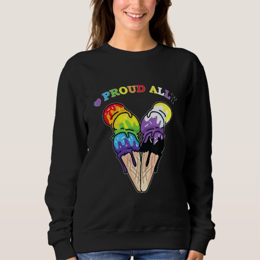 Sweetie Ice Cream Proud Ally Non-Binary Ice Cream Trui (Voorkant)