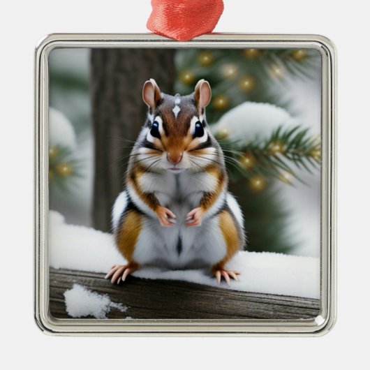 Sweetie Pie Chipmunk Metalen Ornament (Voorkant)