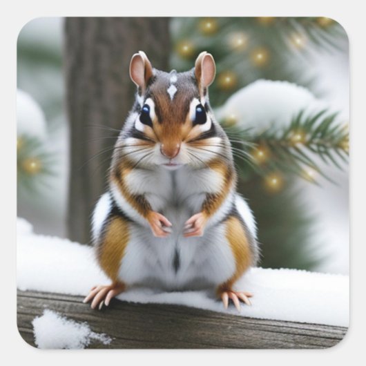 Sweetie Pie Chipmunk Vierkante Sticker (Voorkant)