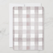 Sweetie Pie Grijs Gingham Bruiloftsborrel Kaart (Achterkant)