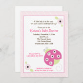 Sweetie Pie Ladybug girl baby shower Uitnodiging (Voorkant / Achterkant)