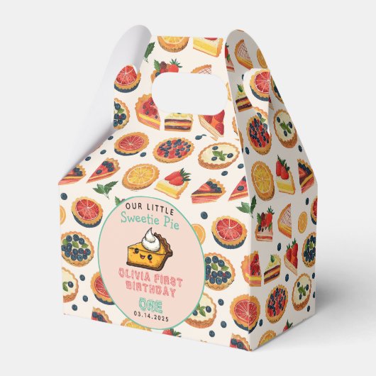 Sweetie Pie - Pi Dag 1e Verjaardag Party Bedankdoosjes (Achterkant)