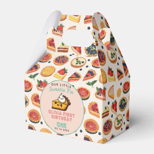 Sweetie Pie - Pi Dag 1e Verjaardag Party Bedankdoosjes (Voorkant Zijde)