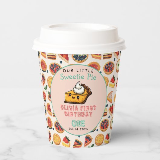 Sweetie Pie - Pi Dag 1e Verjaardag Party Papieren Bekers (Voorkant)