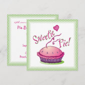 Sweetie Pie Pie Baking Invitation Kaart (Voorkant / Achterkant)