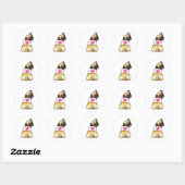 Sweetie Pug Ronde Sticker (Vel)