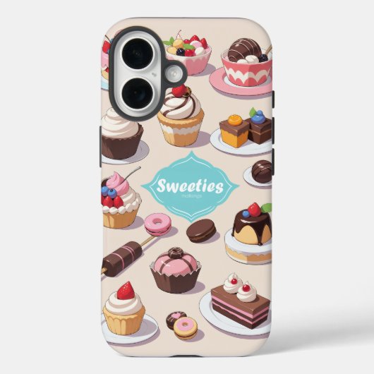 Sweeties Apple iPhone 16 stoer hoesje (Achterkant)