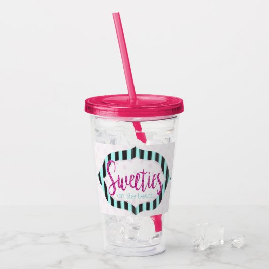 Sweeties milkshake en drink cup. acryl drinkbeker (Voorkant ijs)