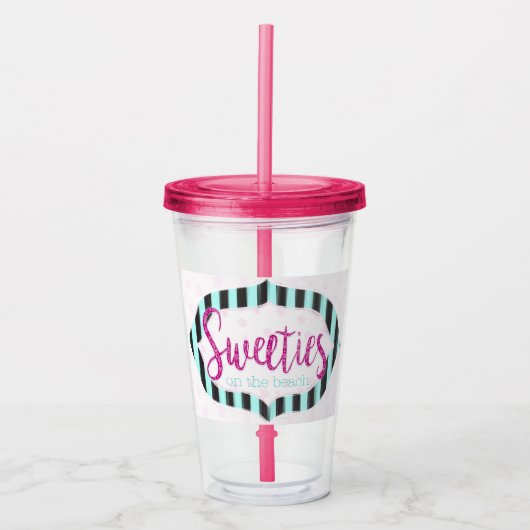 Sweeties milkshake en drink cup. acryl drinkbeker (Voorkant)