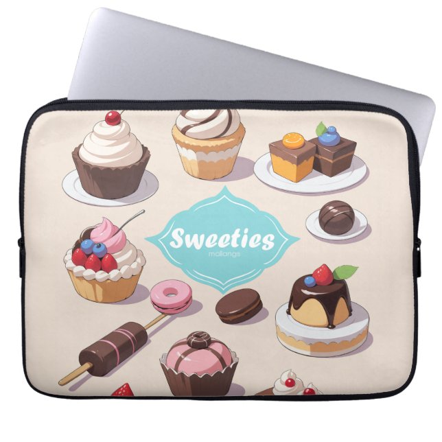 Sweeties neopreen laptophoes 13 inch laptop sleeve (Voorkant)