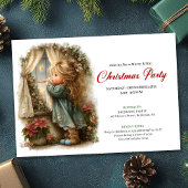 Sweetish Little Girl Awaiting Santa Editable  Kaart