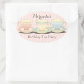 Sweetly Chic Birthday Teacup Tea Party Sticker (Tas)
