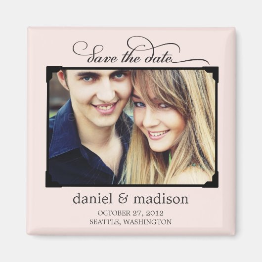 Sweetly Framed Save The Date Magnet - Roze (Voorkant)