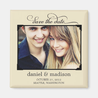 Sweetly Framed Save The Date Magnet - Tan