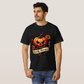 Sweetly Haunted Gothic Floral Pumpkin - Halloween T-shirt (Voorkant volledig)