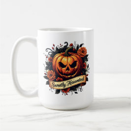 Sweetly Haunted  Pumpkin | Floral Halloween Koffiemok