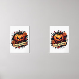 Sweetly Haunted  Pumpkin | Floral Halloween Muurkunst Sets