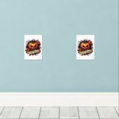 Sweetly Haunted  Pumpkin | Floral Halloween Muurkunst Sets (Houten vloer)