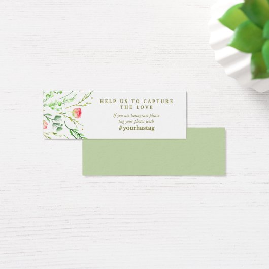 Sweetly Romantic | Floral Wedding Instagram Mini Visitekaartjes (Bureau)