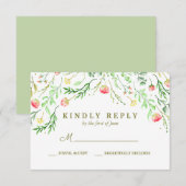 Sweetly Romantic | Floral Wedding RSVP Kaartje (Voorkant / Achterkant)