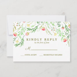 Sweetly Romantic | Floral Wedding RSVP Kaartje
