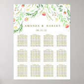 Sweetly Romantic | Floral Wedding Seating Chart Poster (Voorkant)