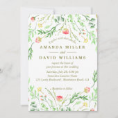 Sweetly Romantic | Uitnodiging voor Floral Wedding (Voorkant)